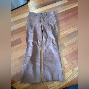 L’Agence Kendra High Rise Crop Flare Coated Jeans